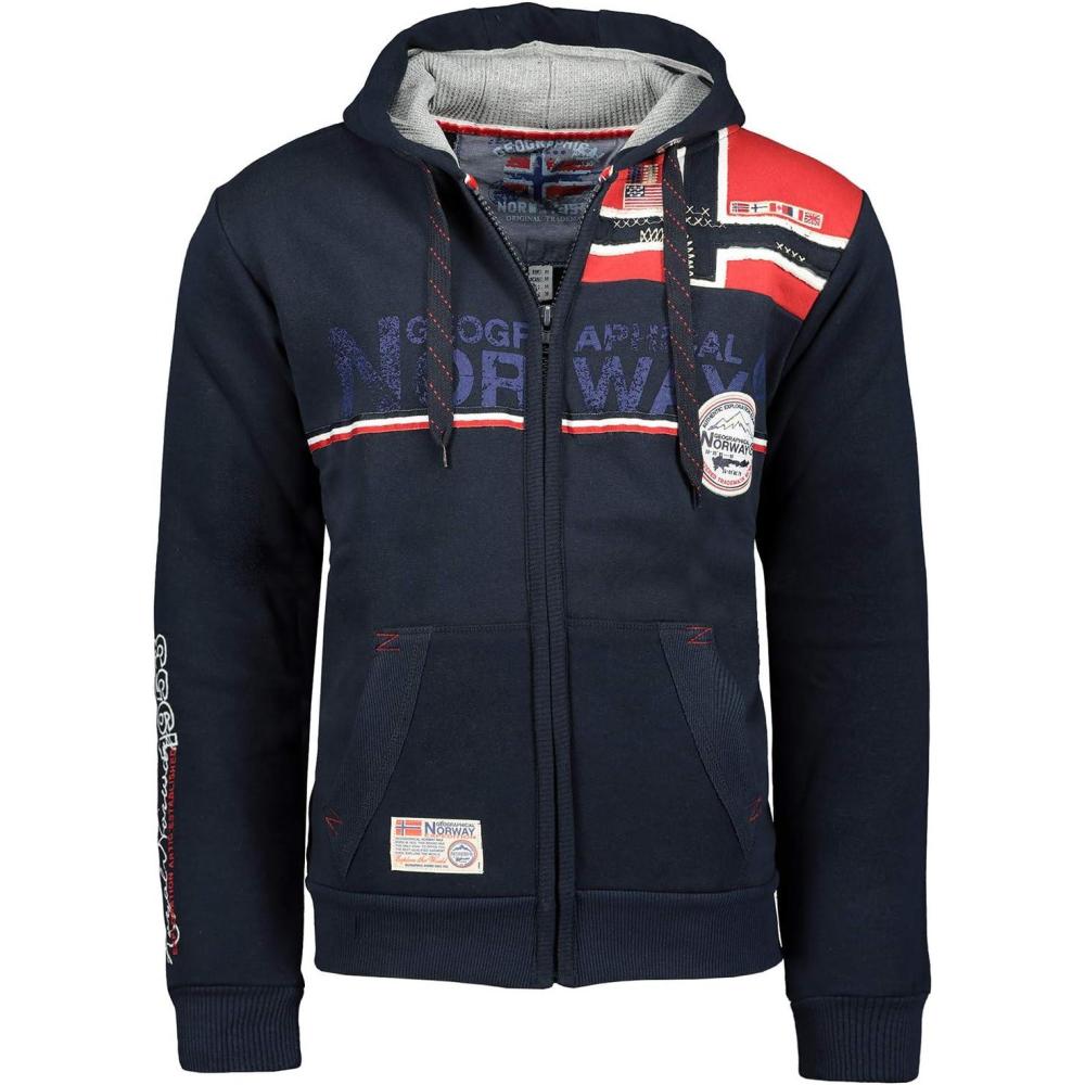 imageGeographical Norway FAPONIE Men Sweat Capuche Et Poche Kangourou Homme Sweatshirt Logo Homme Sweat Shirt Hoody Chaud Manches Longues Pull Sport Casual RegulierNavy