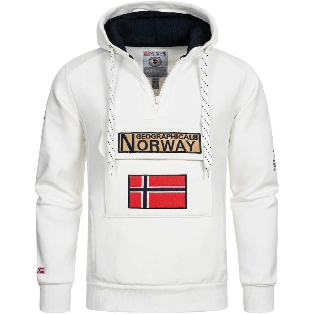 imageGeographical Norway Gymclass Men Sweat Homme Capuche Poche Kangourou Vtement Sweatshirt Hoody Chaud Manches Longues Pull Hommes Printemps Ete Automne HiverBlanc