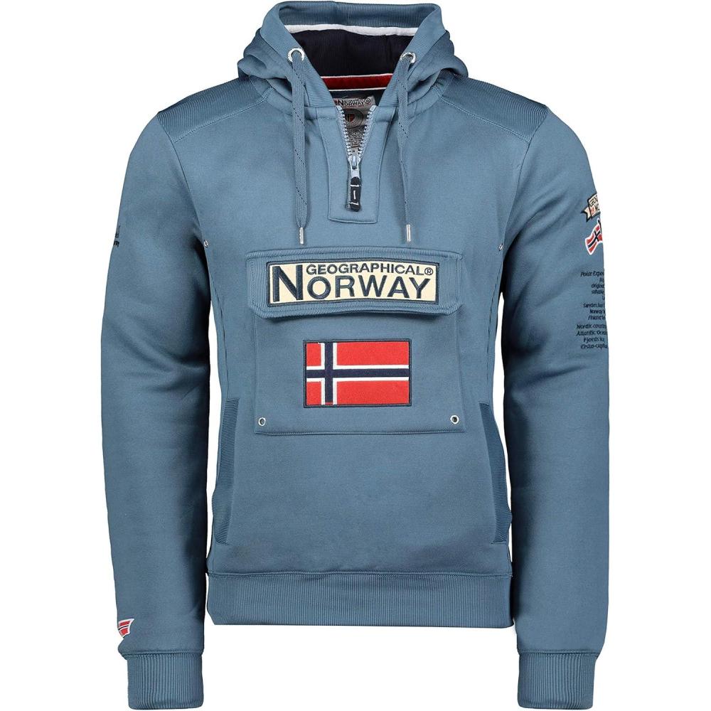 imageGeographical Norway Gymclass Men Sweat Homme Capuche Poche Kangourou Vtement Sweatshirt Hoody Chaud Manches Longues Pull Hommes Printemps Ete Automne HiverBleu Petrole