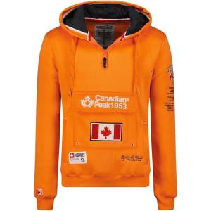Canadian Peak Galapagos Men – Sweat Homme Capuche Poche Kangourou – Vêtement Sweatshirt Hoody Chaud Manches Longues – Pull Hommes Printemps Ete Automne Hiver(Orange Flash)