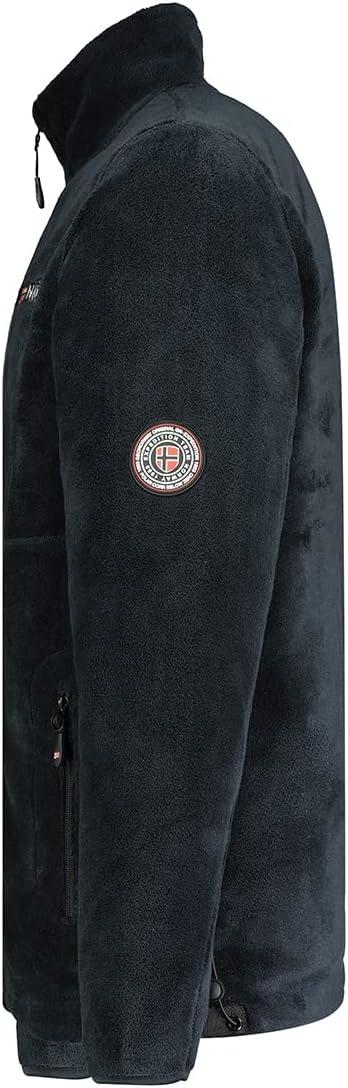 imageGeographical Norway Upload Men Polaire Homme Chaude Epaisse Fermeture Zip Veste Sweats Hiver Chaud Hommes Doux Sweat Douce Doublure Longues ManchesNoir
