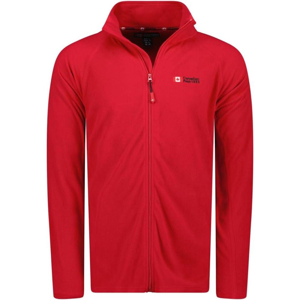 imageCanadian Peak Tugeak FZ Men Polaire Epaisse Homme Chaude Fermeture Zip Veste Sweats Hiver Chaud Hommes Doux Sweat Doublure Longues Manches Automne HiverRouge