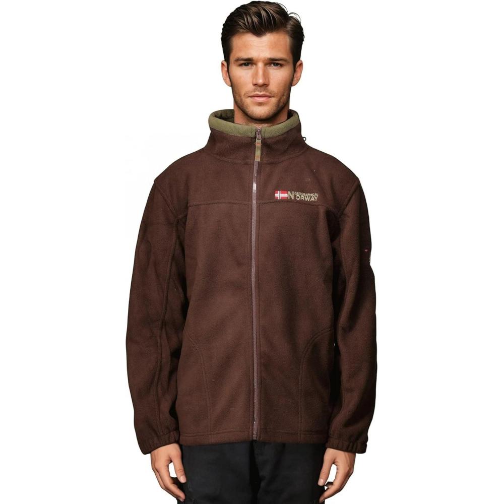 imageGeographical Norway Tamazdb Men Distri Production Polaire Fine Homme Chaude Zip Veste Automne Hiver Printemps Chaud Hommes Longues Manches Pull Doublure Doux Confort OutdoorMarron