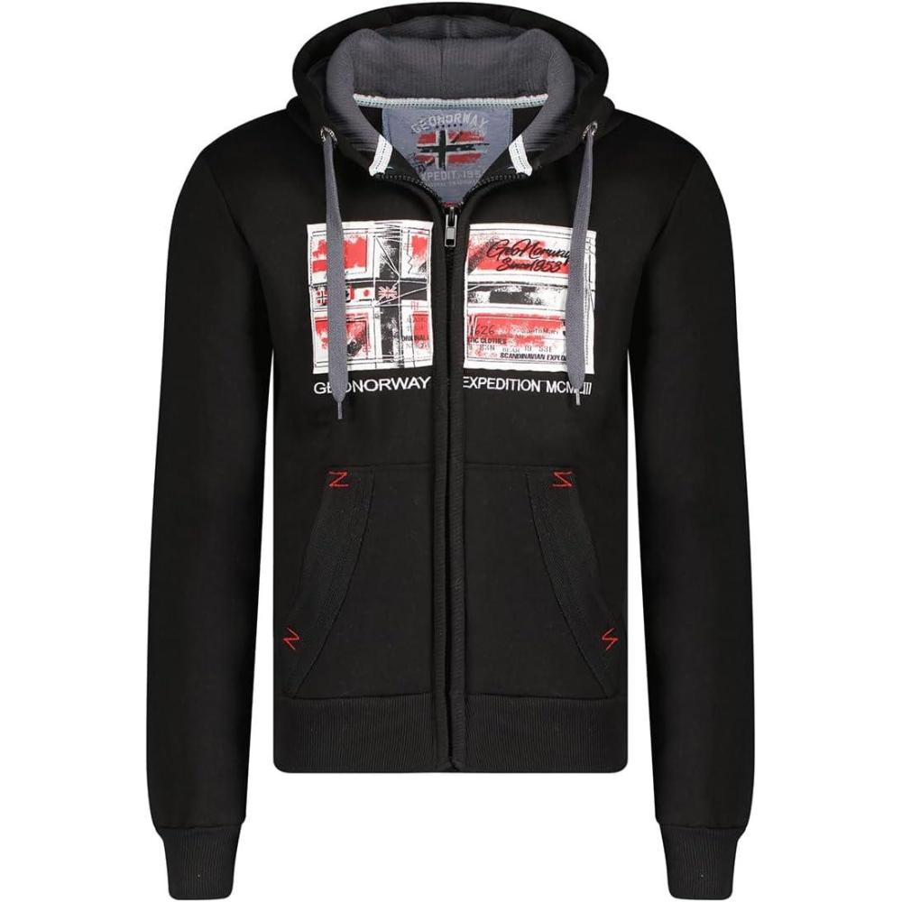 imageGeographical Norway Ginam Men Sweatshirt Capuche HommeNoir Gris Fonce