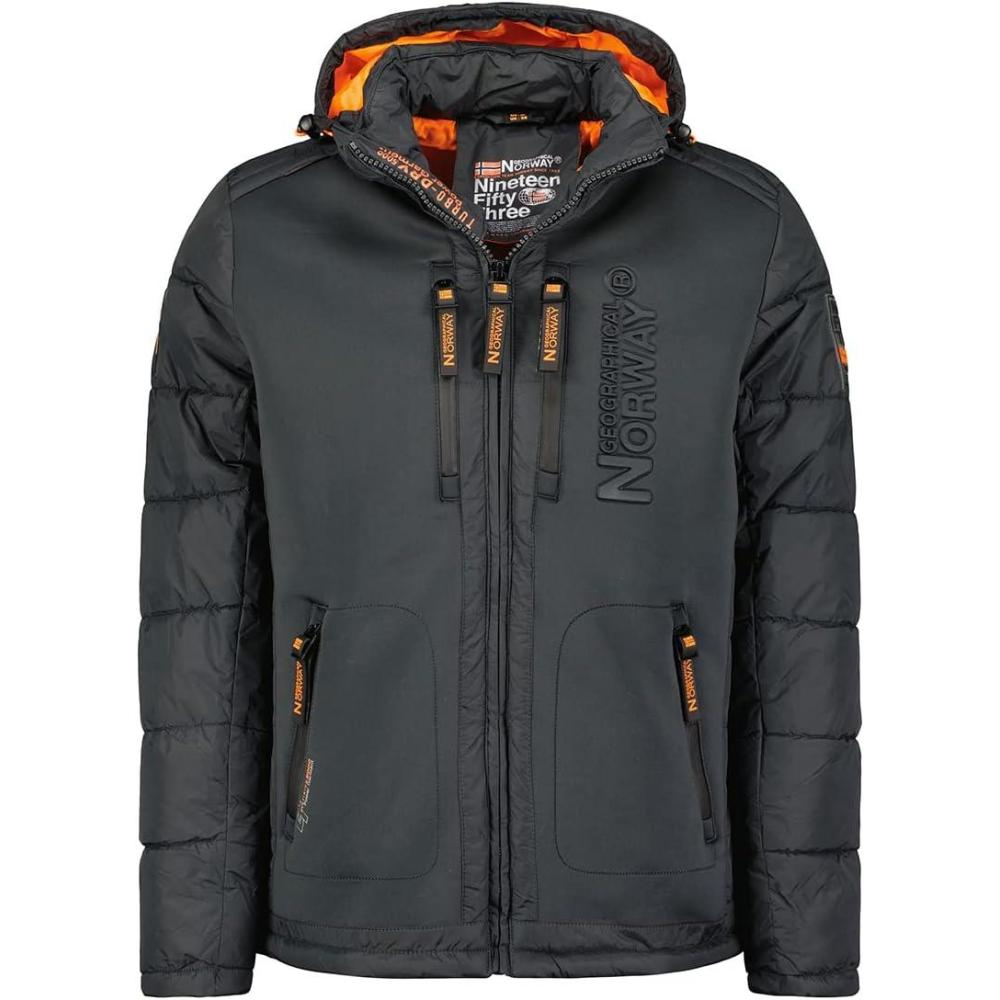 image:imageGeographical Norway Beachwood Men Parka Longue Chaude Homme Automne Hiver Manteau Impermeable Deperlant Veste Capuche Fourrure Outdoor Blouson Coupe Vent HommesGRIS FONCE ORANGE