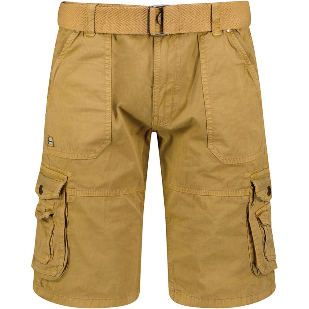 image:imageGeographical Norway Perou Men Bermuda Homme Casual Coton Short Hommes Sport Cargo Shorts Bermudas Court A Ceinture Coupe Normale Homme Printemps tBEIGE