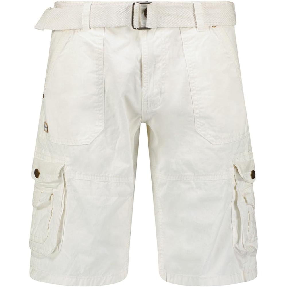 image:imageGeographical Norway Perou Men Bermuda Homme Casual Coton Short Hommes Sport Cargo Shorts Bermudas Court A Ceinture Coupe Normale Homme Printemps tBlanc