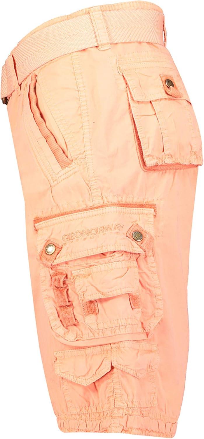image:imageGEO NORWAY PARADIZE Men Bermuda Homme Casual Coton Short Hommes Sport Cargo Bermudas Respirant Decontract Chino Shorts Court A Ceinture Coupe Normale Confortable Saumon L
