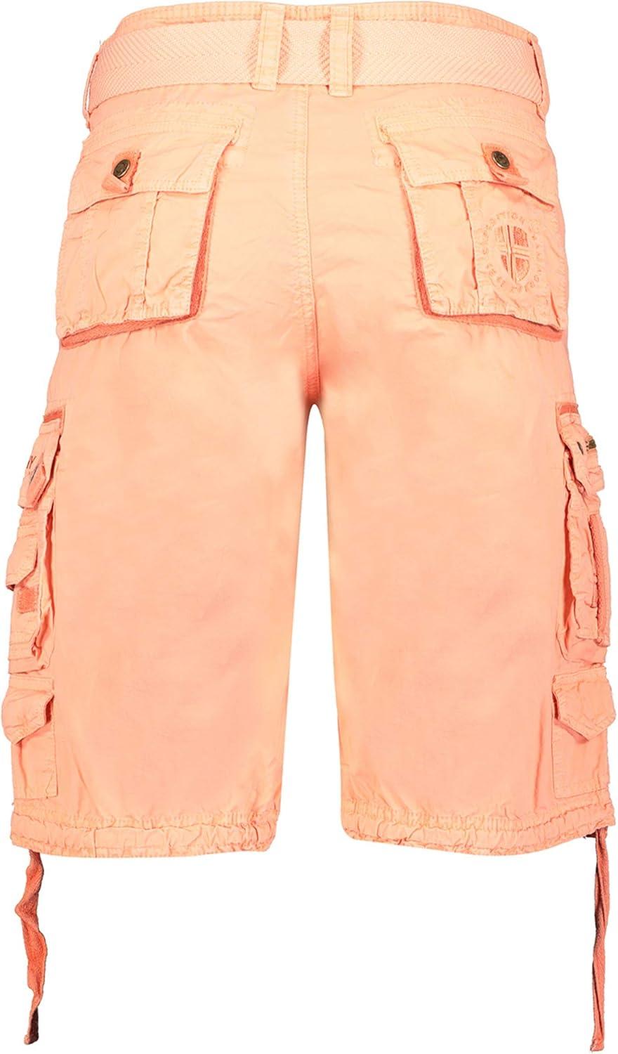 image:imageGEO NORWAY PARADIZE Men Bermuda Homme Casual Coton Short Hommes Sport Cargo Bermudas Respirant Decontract Chino Shorts Court A Ceinture Coupe Normale Confortable Saumon L