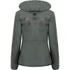 GEO NORWAY REINE LADY – Veste Softshell Femme Impermeable – Jacket Chaud À Capuche Outdoor – Blouson Zippées Coupe Vent Resistant Hiver – Activites En Exterieur Randonnée gris/orange – S