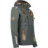 GEO NORWAY REINE LADY – Veste Softshell Femme Impermeable – Jacket Chaud À Capuche Outdoor – Blouson Zippées Coupe Vent Resistant Hiver – Activites En Exterieur Randonnée gris/orange – S