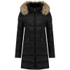 Canadian Peak Akapeak Lady – Parka Longue Epaisse Chaude Femme Automne Hiver – Manteau Fin Capuche Fausse Fourure – Blouson Coupe Vent – Doudoune Elegante Femmes(Noir)