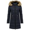 Canadian Peak Akapeak Lady – Parka Longue Epaisse Chaude Femme Automne Hiver – Manteau Fin Capuche Fausse Fourure – Blouson Coupe Vent – Doudoune Elegante Femmes(Marine)