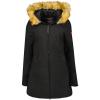 Geographical Norway Adelaide Lady – Parka Longue Epaisse Chaude Femme Automne Hiver – Manteau Fin Capuche Fausse Fourure – Blouson Coupe Vent – Doudoune Elegante Femmes(Noir)