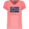 Geographical Norway Joisette Lady – Tee Shirt Coton Femme Classique avec Logo – Vêtement Corps Manche Courte -Col Coupe Régulière Femmes(Rouge)