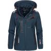 Geographical Norway Reine Lady – Veste Manteau Softshell Femme Capuche Impermeable – Blouson Coupe Vent Resistant – Doudoune Polaire Randonnee Ski Automne Hiver Printemps(Marine Marine)