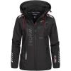 Geographical Norway Reine Lady – Veste Manteau Softshell Femme Capuche Impermeable – Blouson Coupe Vent Resistant – Doudoune Polaire Randonnee Ski Automne Hiver Printemps(Noir Noir)