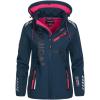 Geographical Norway Reine Lady – Veste Manteau Softshell Femme Capuche Impermeable – Blouson Coupe Vent Resistant – Doudoune Polaire Randonnee Ski Automne Hiver Printemps(Marine Rose)