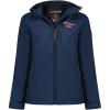 Geographical Norway Tacer Lady – Veste Femme Softshell Capuche Impermeable – Manteau Polaire Blouson Coupe Vent Resistant Travail – Vetement Randonnee Ski Automne Hiver Printemps(Marine)
