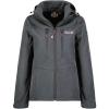Geographical Norway Timmex Lady – Veste Femme Softshell Capuche Impermeable – Manteau Polaire Blouson Coupe Vent Resistant Travail – Vetement Randonnee Ski Automne Hiver Printemps(Gris Fonce Noir)