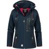 Geographical Norway Tisland Lady Distribrands – Veste Softshell Femme Impermeable – Blouson A Capuche Coupe Vent Resistant Hiver – Activites En Exterieur Randonnée(Marine / Rose)
