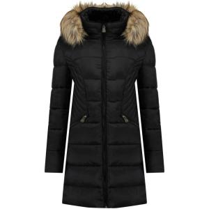Canadian Peak Akapeak Lady – Parka Longue Epaisse Chaude Femme Automne Hiver – Manteau Fin Capuche Fausse Fourure – Blouson Coupe Vent – Doudoune Elegante Femmes(Noir)