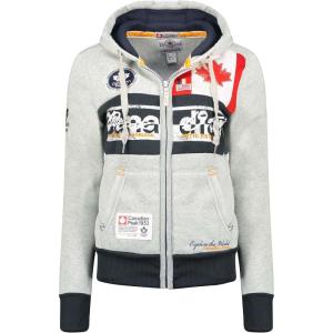 Canadian Peak Face Lady – Sweat Femme Capuche Poches Kangourou – Sweatshirt Femmes Manche Pull Casual Manches Longues Chaud(Gris Clair)