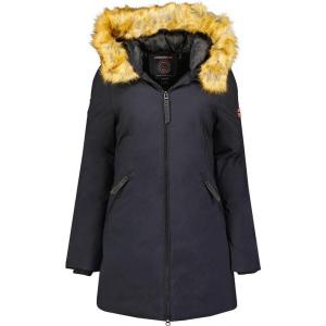 Geographical Norway Adelaide Lady – Parka Longue Epaisse Chaude Femme Automne Hiver – Manteau Fin Capuche Fausse Fourure – Blouson Coupe Vent – Doudoune Elegante Femmes(Marine)