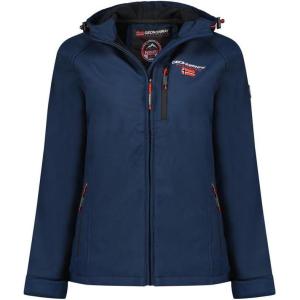 Geographical Norway Tacer Lady – Veste Femme Softshell Capuche Impermeable – Manteau Polaire Blouson Coupe Vent Resistant Travail – Vetement Randonnee Ski Automne Hiver Printemps(Marine)