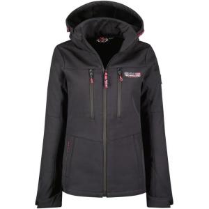 Geographical Norway Timmex Lady – Veste Femme Softshell Capuche Impermeable – Manteau Polaire Blouson Coupe Vent Resistant Travail – Vetement Randonnee Ski Automne Hiver Printemps(Bleu Marine Noir)