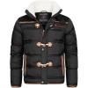 GEO NORWAY Amonai Men – Doudoune Matelassée Homme Veste Manteau Chaud Doublure Hiver Hommes – Blouson Coupe Vent Manches Longues(Noir)
