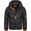 GEO NORWAY Calix Men – Doudoune Matelassée Homme Veste Manteau Chaud Doublure Hiver Hommes – Blouson Coupe Vent Manches Longues(Noir)