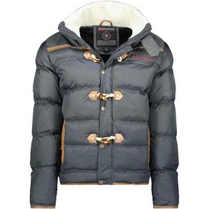 GEO NORWAY Amonai Men – Doudoune Matelassée Homme Veste Manteau Chaud Doublure Hiver Hommes – Blouson Coupe Vent Manches Longues(Gris fonce)