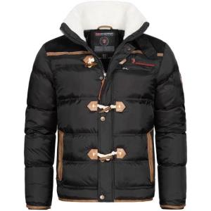 GEO NORWAY Amonai Men – Doudoune Matelassée Homme Veste Manteau Chaud Doublure Hiver Hommes – Blouson Coupe Vent Manches Longues(Noir)