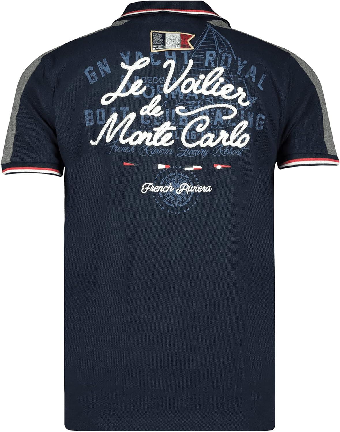 image:imageGeographical Norway Kalvin Men Polo Homme Imprim Classique Coton Manches Courtes Dcontract Col Bouton Casual Shirt Tops Regular Fit Style ClassicMarine