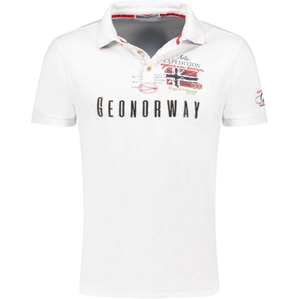image:imageGeographical Norway Kason Men Blanc 3XL Polo Homme Classique Polos Coton Manches Courtes Decontracte Col Bouton Casual Shirt Tops Regular Classic Printemps t Blanc 3XL