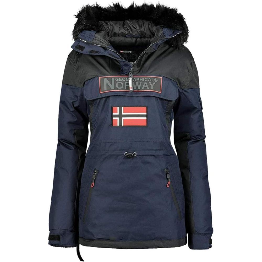 image:imageGeographical Norway Bruna Lady Parka Chaude Femme Impermable Manteau pais Capuche Outdoor Blouson Chaud Coupe Vent Hiver Doublure Extrieur Veste FemmesMarine